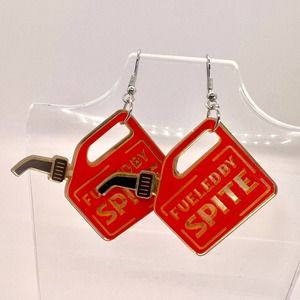 Fueled By Spite Earrings - Funny Earrings - Statement Earrings - Attitude Earrin